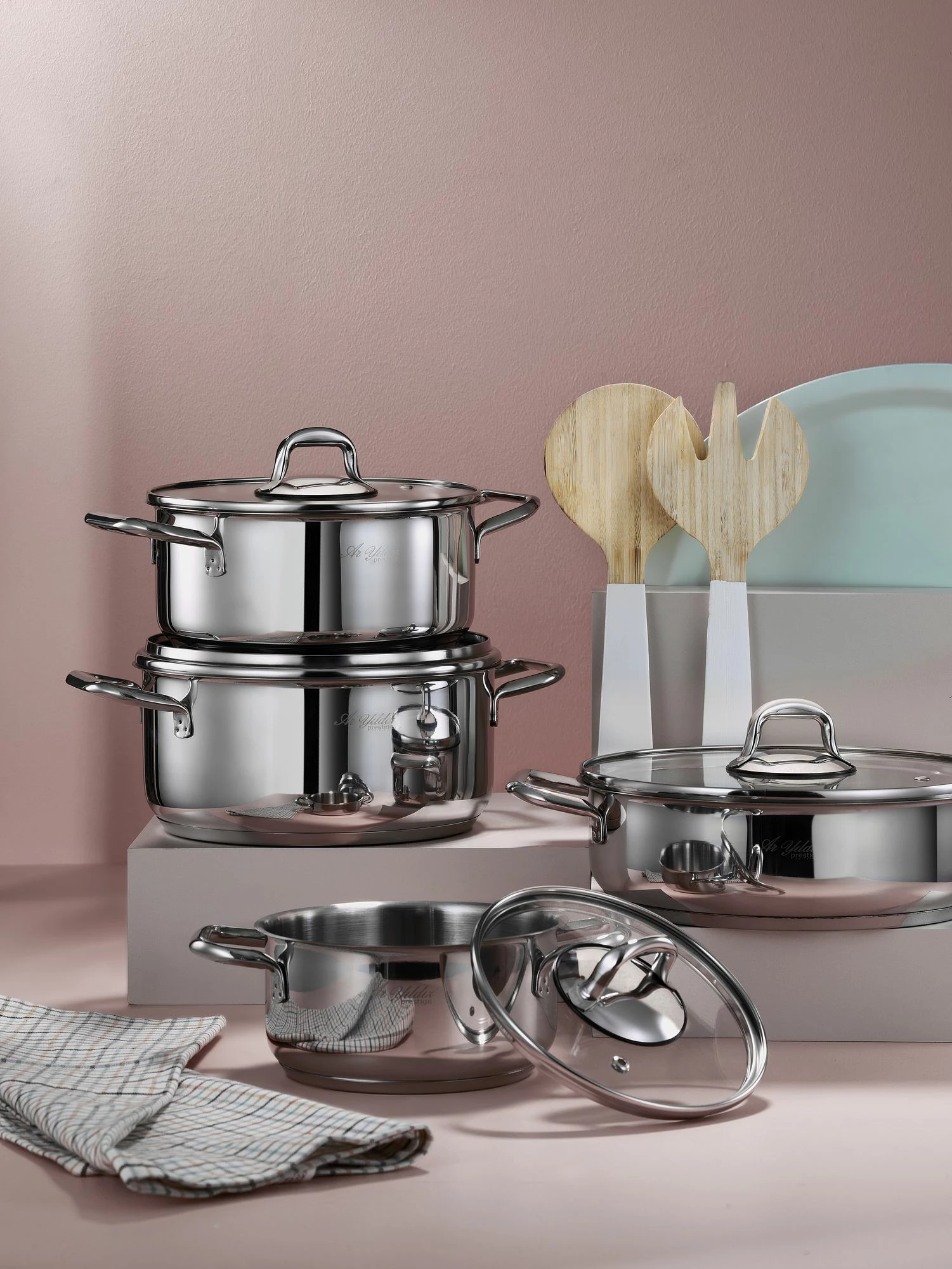 Set tenxheresh (8 copë), çelik inoksi, Hermia Concept, 55CTS000015