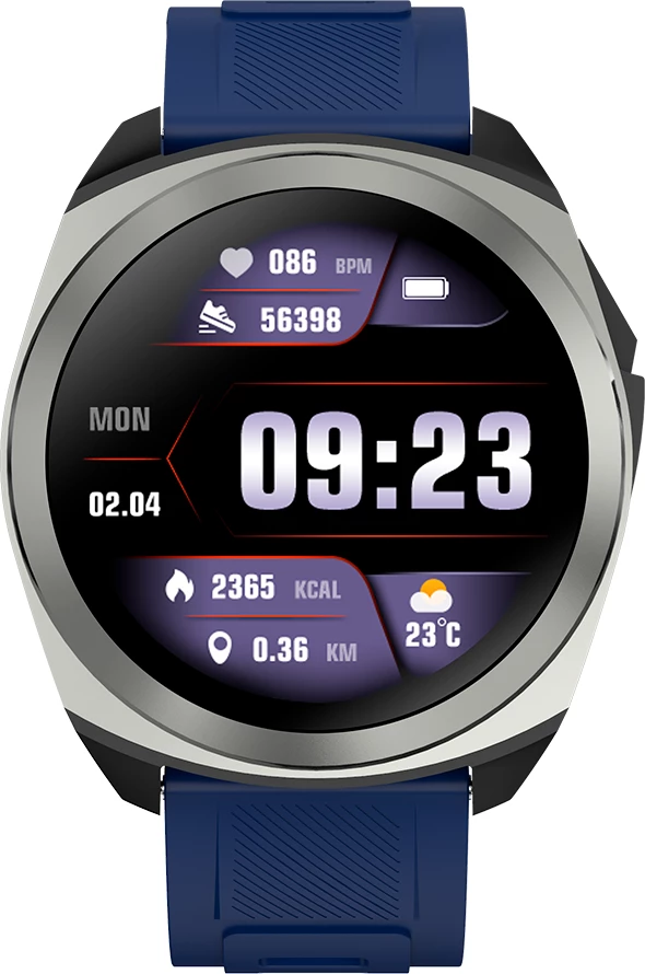 Smartwatch CANYON Maveric SW-83 (CNS-SW83SS) GPS, 1.32\" IPS 360x360, 400 mAh, 192 MB, argjendtë/kaltër