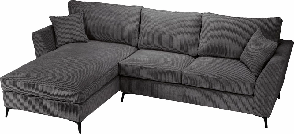 Këndare BOEL, majtas, kadife gri Lincoln 90, 280x170x92cm