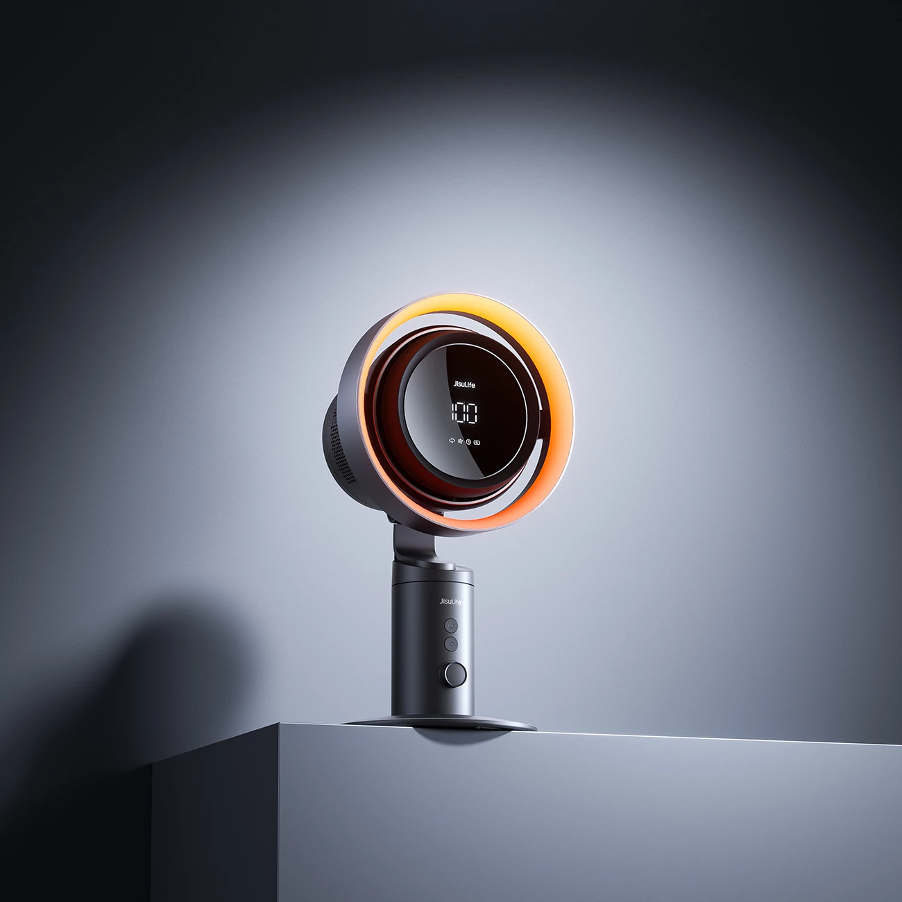Ventilator tavoline Jisulife Table Fan Pro3, 10000mAh, me filtër ajri, USB-C, Gri e errët