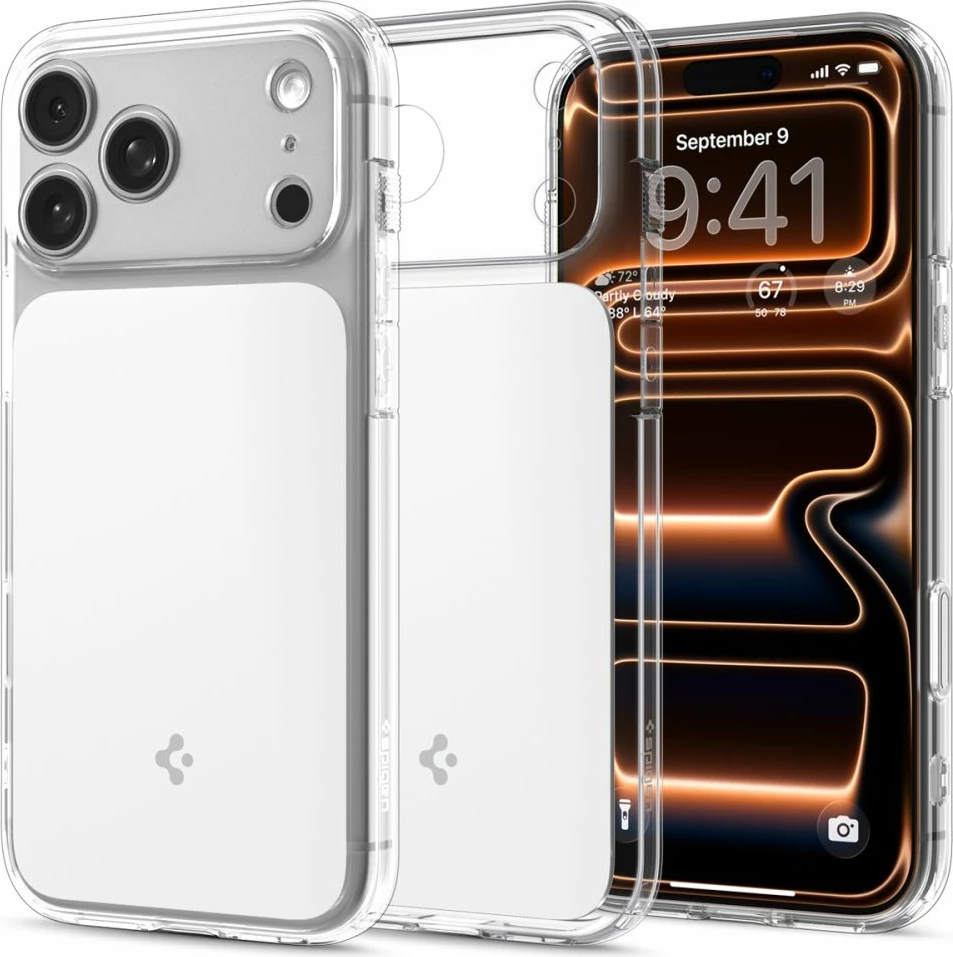 Mbështjellës Spigen Ultra Hybrid "T" MagSafe për iPhone 17 Pro Max, Transparent dhe Bardhë