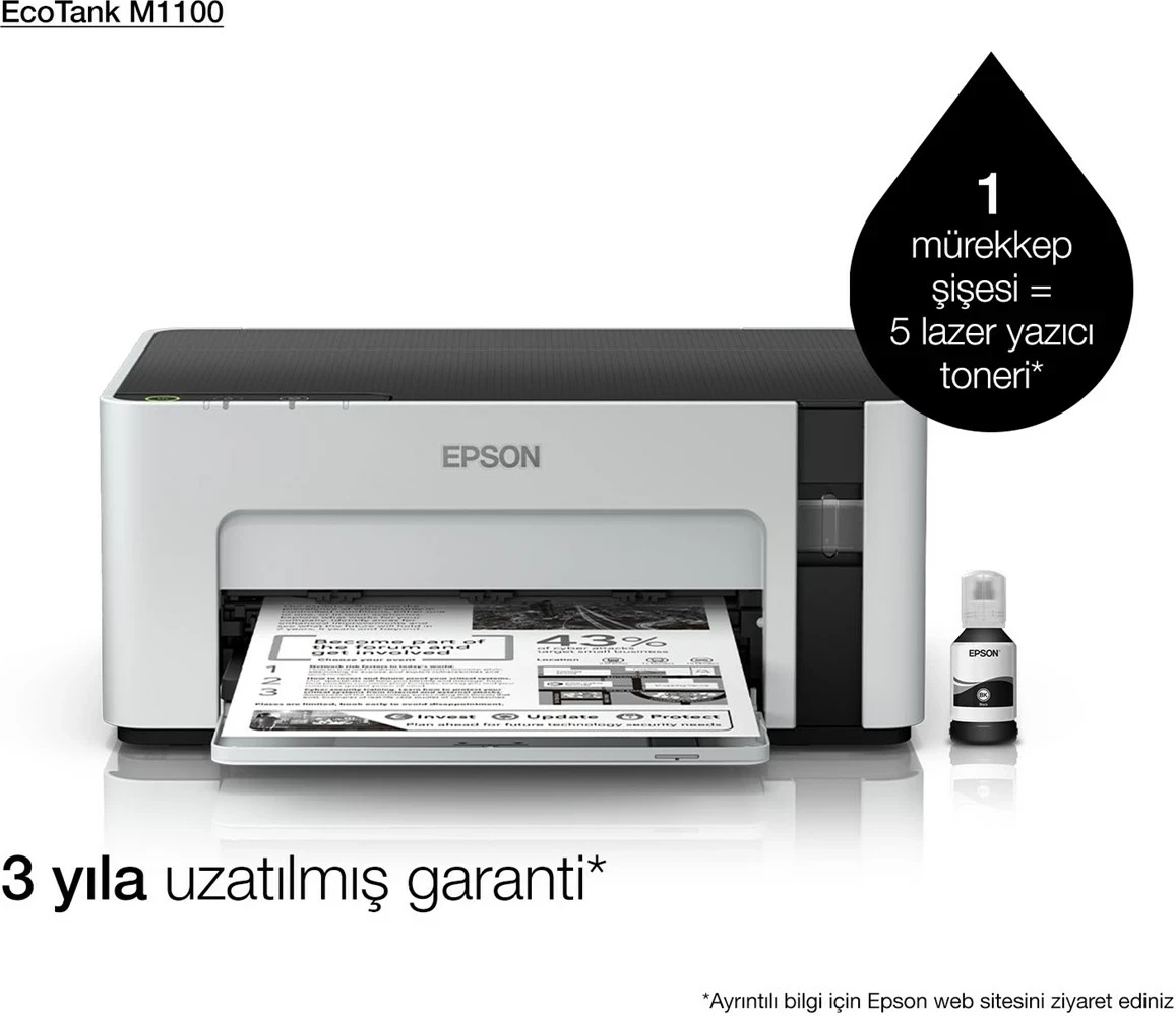 Printer Epson EcoTank M1100, Inkjet, A4, i zi