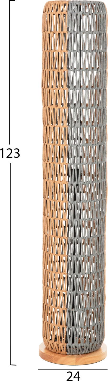 Llambë dyshemeje qëndruese, FH4356, metal-letër, ngjyrë bezhë-pistakio, Φ23Χ123H cm