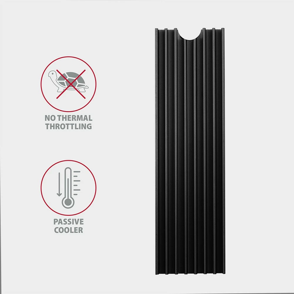 Radiator pasiv AXAGON CLR-M2L6 për SSD M.2, alumini, 22x80mm, i zi