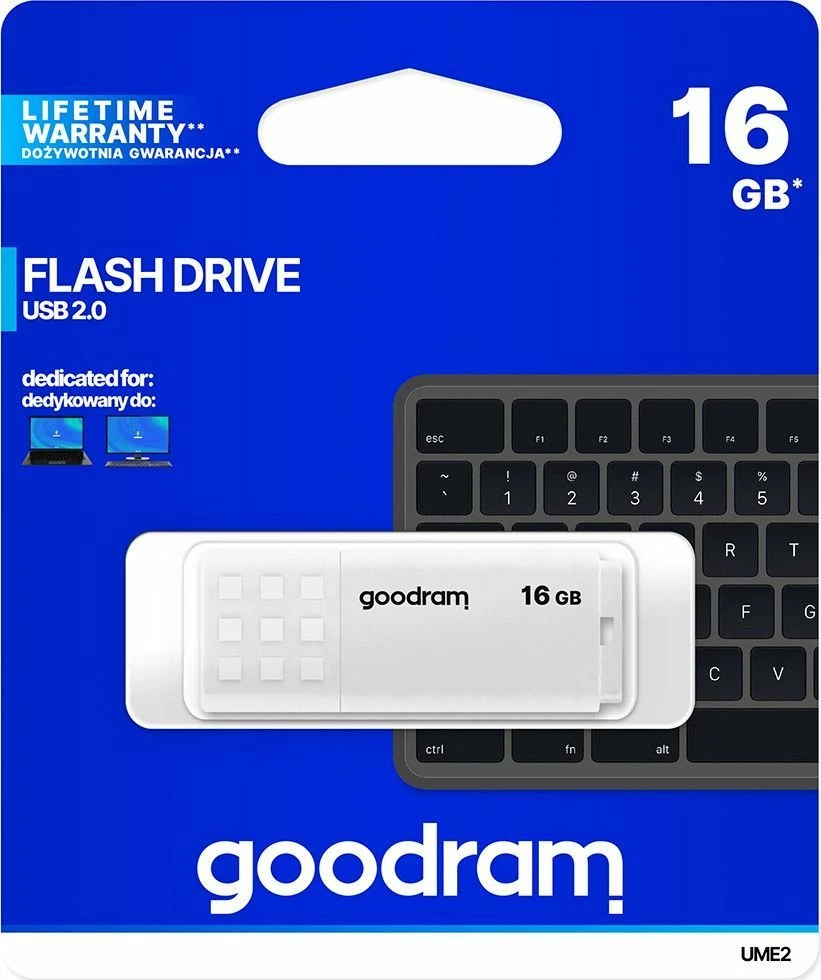Pendrive GoodRam UME2 16GB USB 2.0, e bardhë