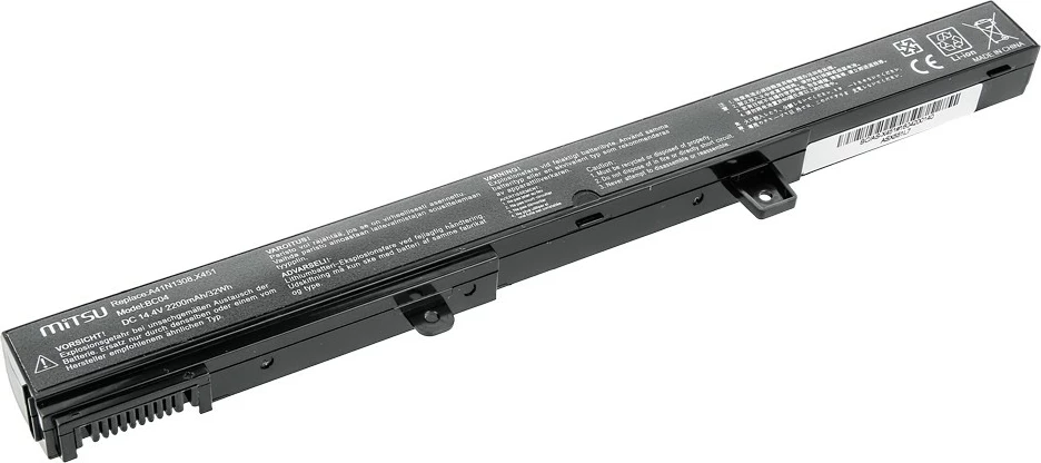 Bateri laptop Mitsu BC/AS-X451, 2200 mAh, 14.4-14.8V, e zezë