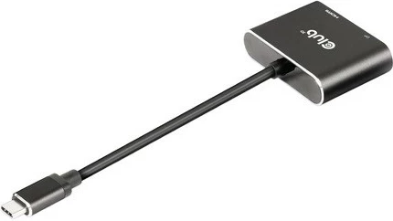 Adapter Club3D MST-Hub USB-C në DP/HDMI 4K60Hz, i zi