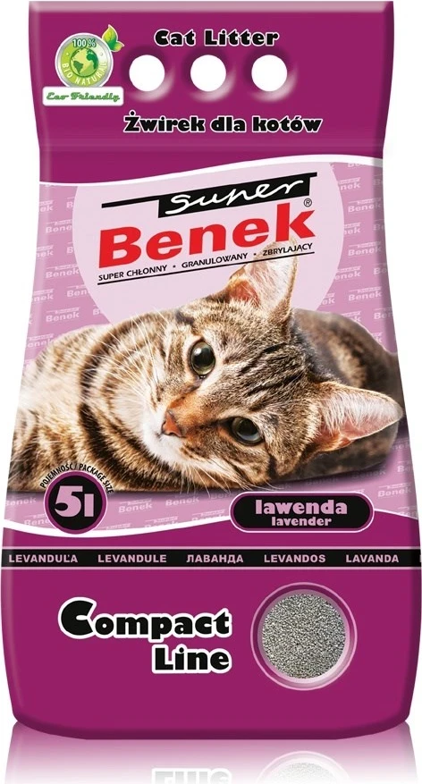 Certech Super Benek Compact Lavender - Grumbullim i mbeturinave të maceve 5 l