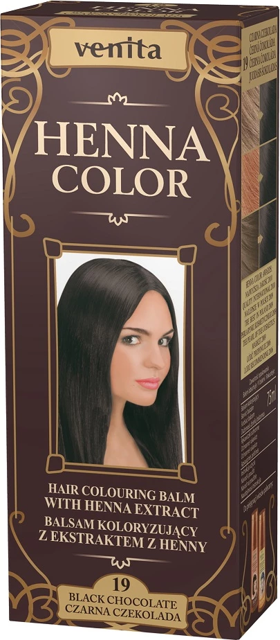 Balsam ngjyrosës për flokë Venita Henna Color 19 Çokollatë e zezë për femra 75ml