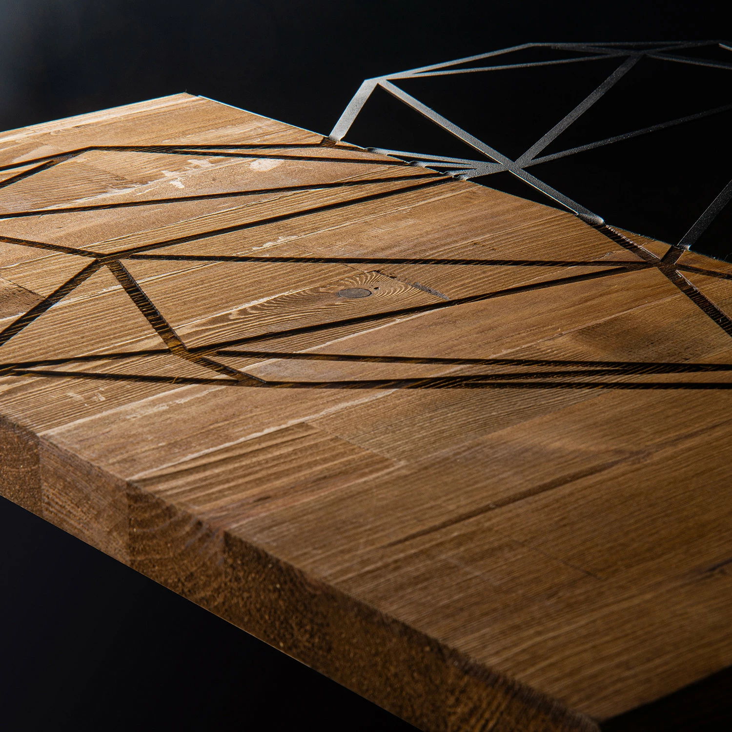 Aksesor dekorativ për mur, dru dhe metal, zemër, Wallity