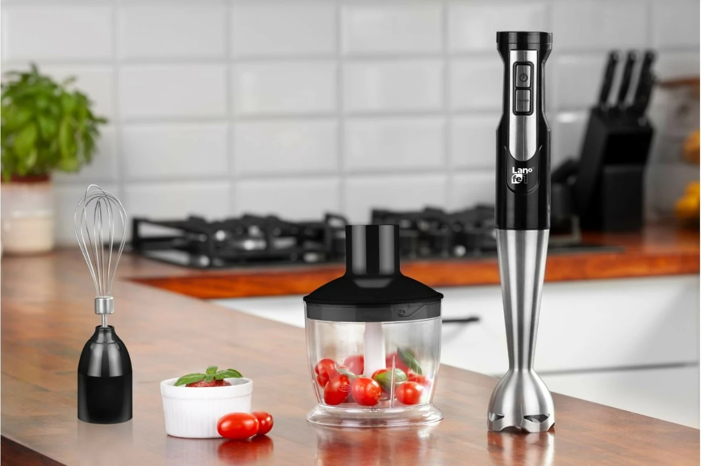 Blender dore Lafe BRK-003A me gotë 700 ml, rrahëse dhe grirës, Inox