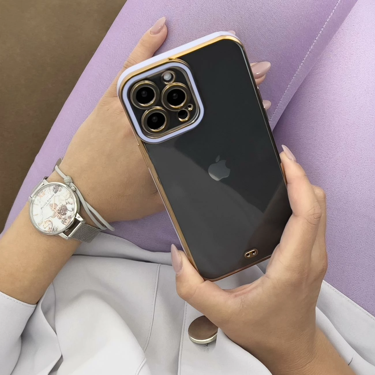 Mbështjellës Hurtel për Xiaomi Redmi Note 11 Pro, Fashion Case, kornizë ari
