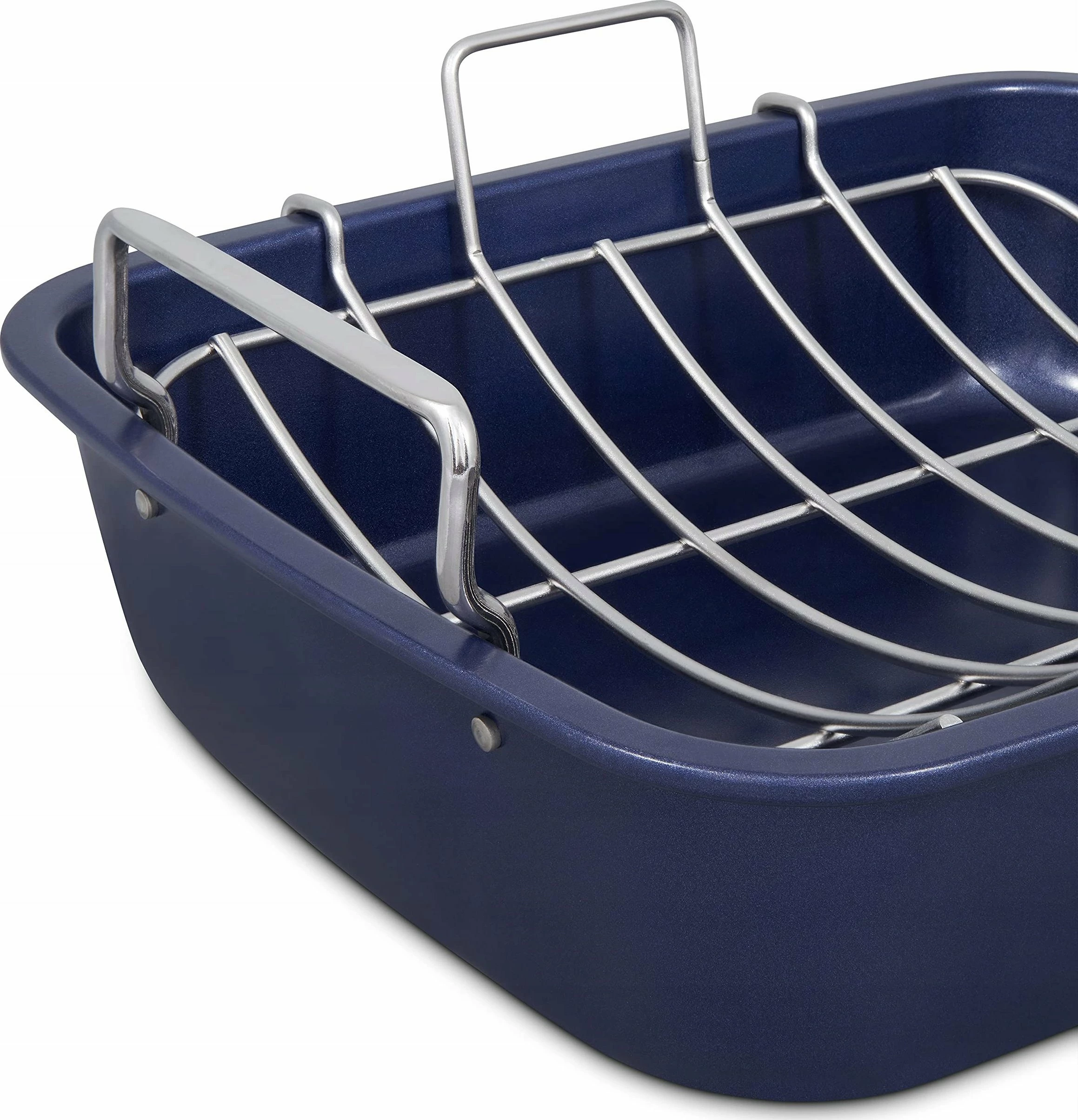 Tepsi pjekjeje me rrjetë Zyliss E980206 40x30 cm, çelik karboni me veshje anti-ngjitëse Quantum II, blu e errët