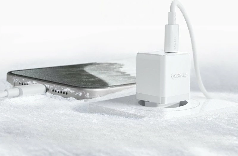 Karikues rrjeti Baseus Palm BSU9054 20W PD3.0/QC3.0 1x USB-A 1x USB-C 3A, i bardhë