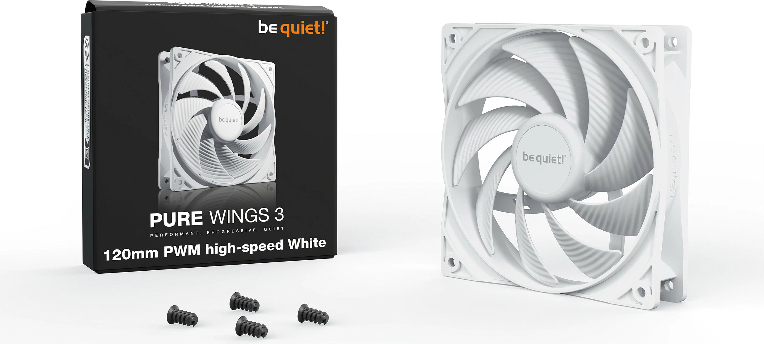 Ventilator kase Be Quiet! Pure Wings 3 PWM 120mm, i bardhë