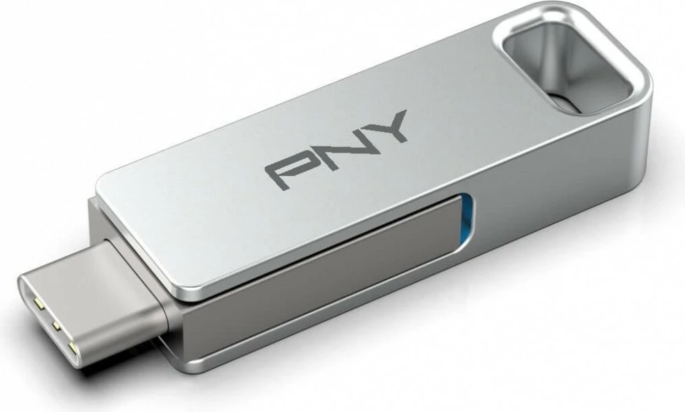 Pendrive PNY DUO LINK P-FDI128DULINKTYC-GE, 128GB, USB 3.2, Argjend