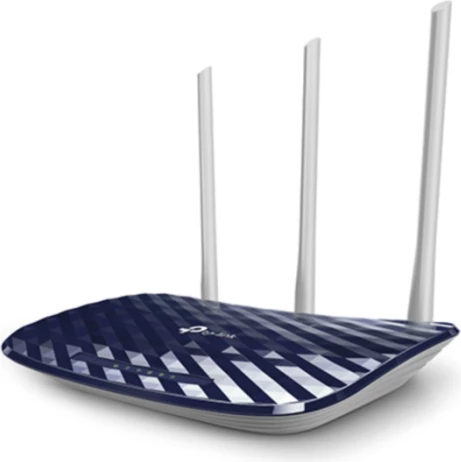 router wireless dual band TP-LINK Archer C20 AC750, 4x LAN + 1x WAN, 2.4GHz/5GHz, bardhë/blu