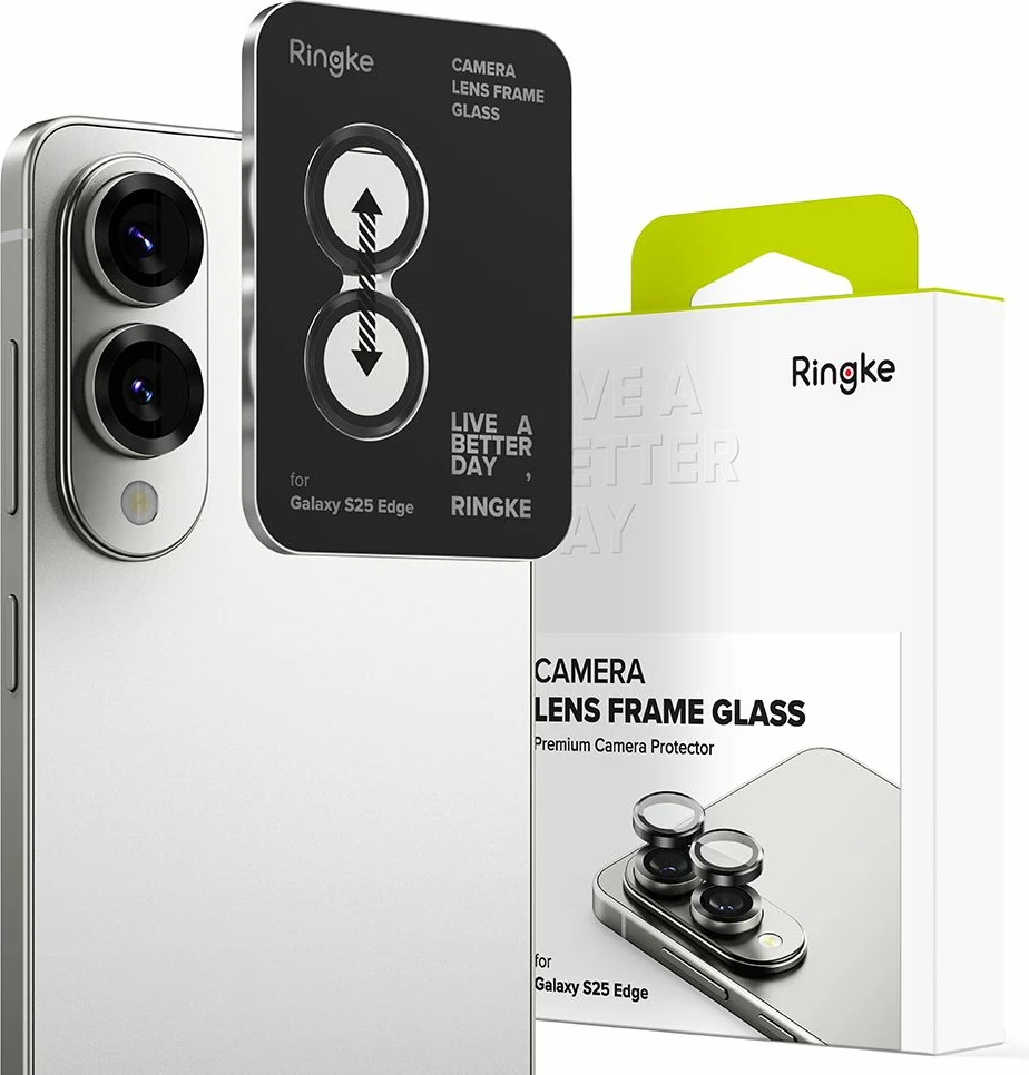 Mbrojtës xhami për kamerë Ringke për Samsung Galaxy S25 Edge, Transparent, 2 copë