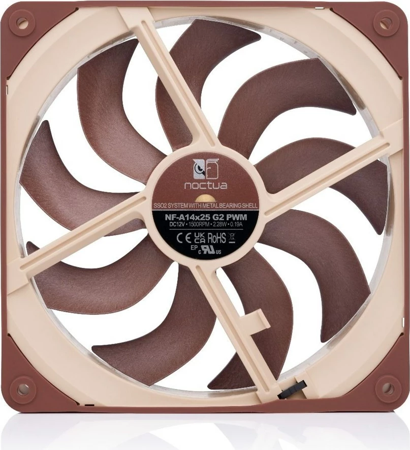 Ventilator kase Noctua NF-A14x25 G2 PWM, 140 mm, Bezhë