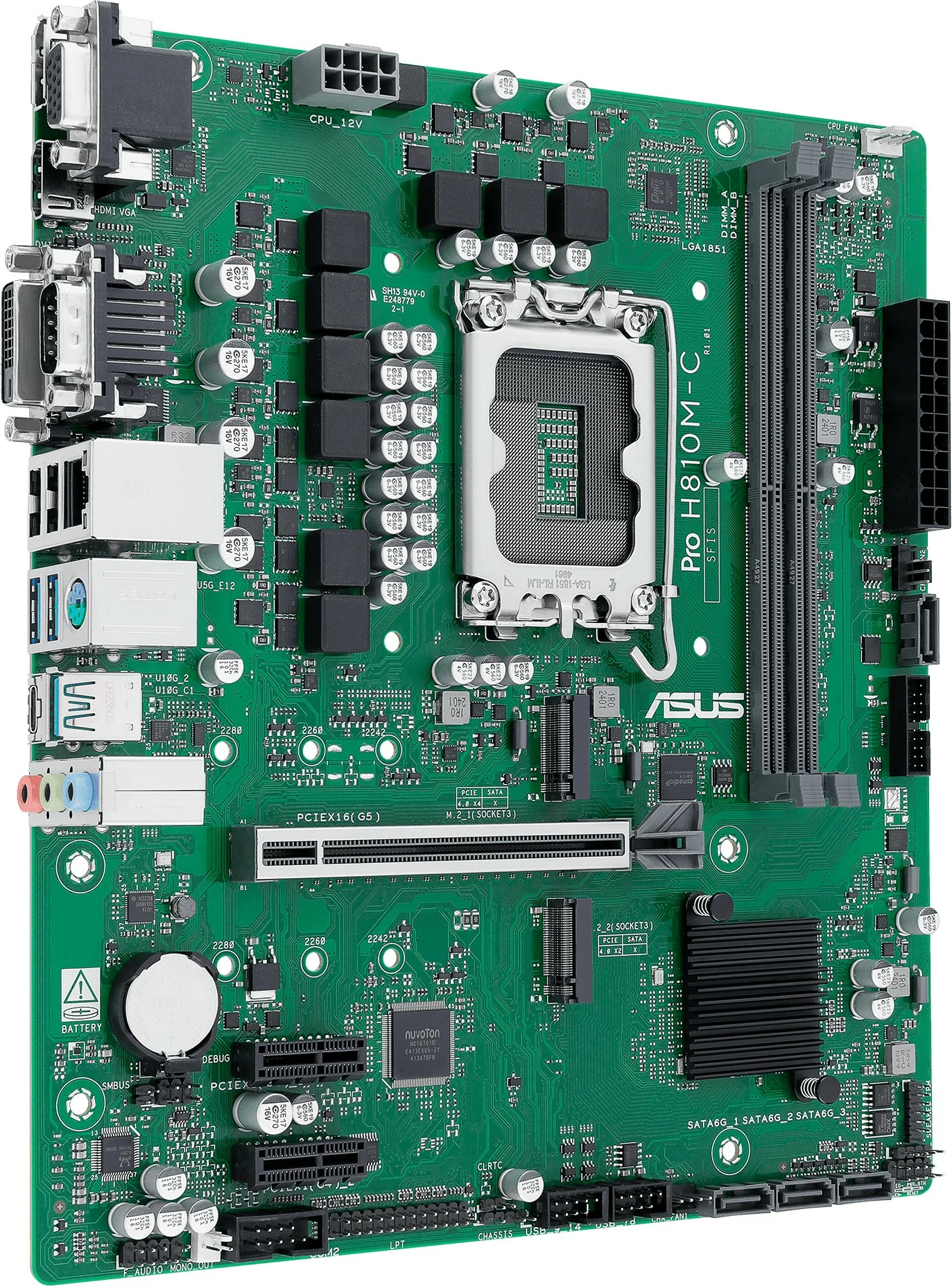 Pllakë amë ASUS PRO H810M-C-CSM, Intel LGA1851, DDR5, micro ATX
