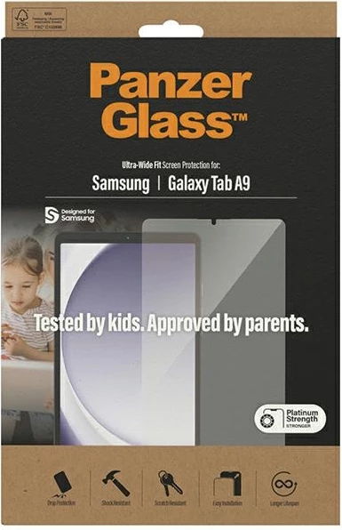 Xham mbrojtës PanzerGlass Ultra-Wide Fit për Samsung Galaxy Tab A9, i tejdukshëm