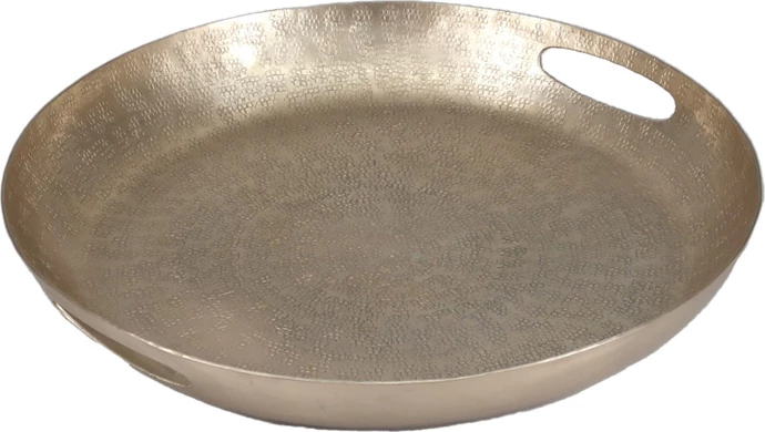 Tabaka dekorative OSCAR, alumin, ngjyrë shampanjë, 40x40x6 cm