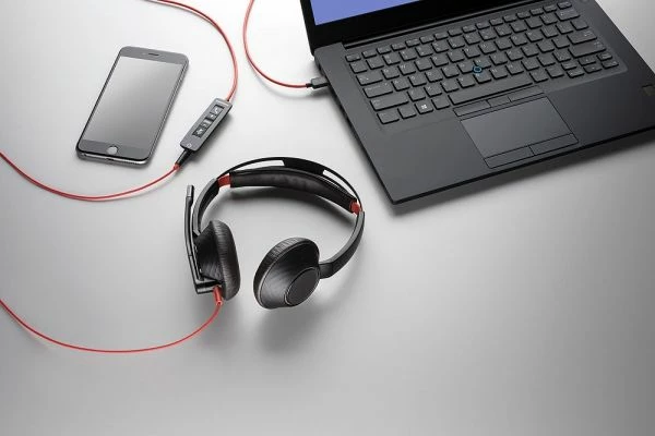 Kufje Poly Blackwire 5220 (207586-201) me mikrofon, USB-C & 3.5 mm, Duo, e zezë