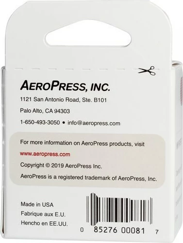 Filtra letre për kafe AeroPress, 350 copë, të bardhë