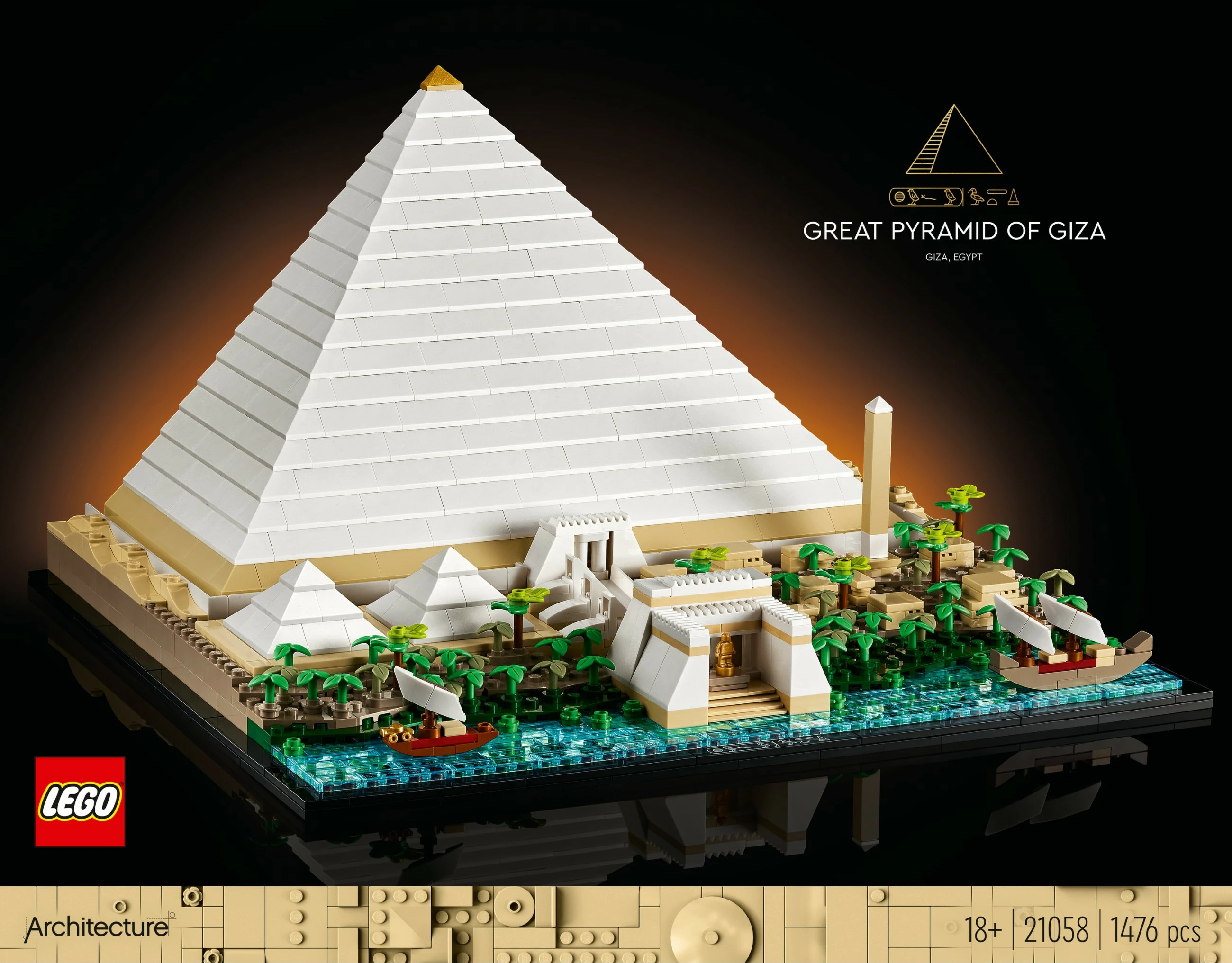 Set ndërtimi LEGO Architecture Great Pyramid of Giza, 1476 pjesë, Multikolor