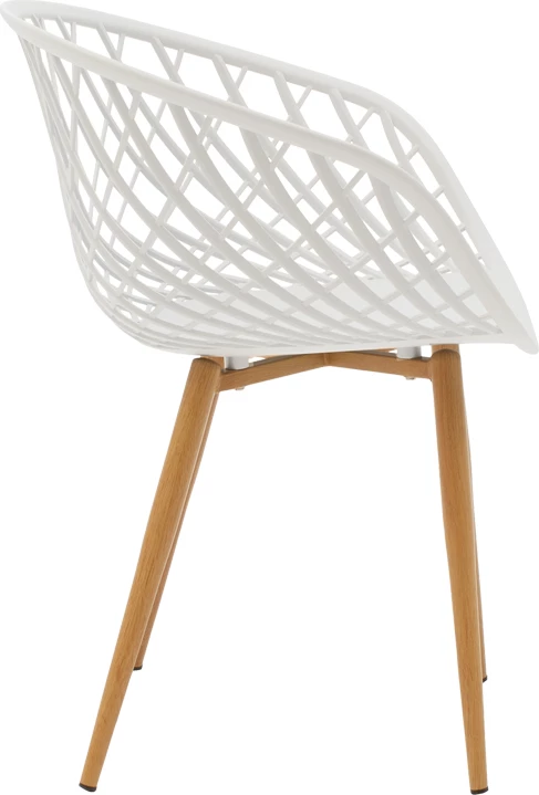 Tavolinë me karrige, ngjyrë e bardhë-natyrale, D60x73cm, set prej 3 copash