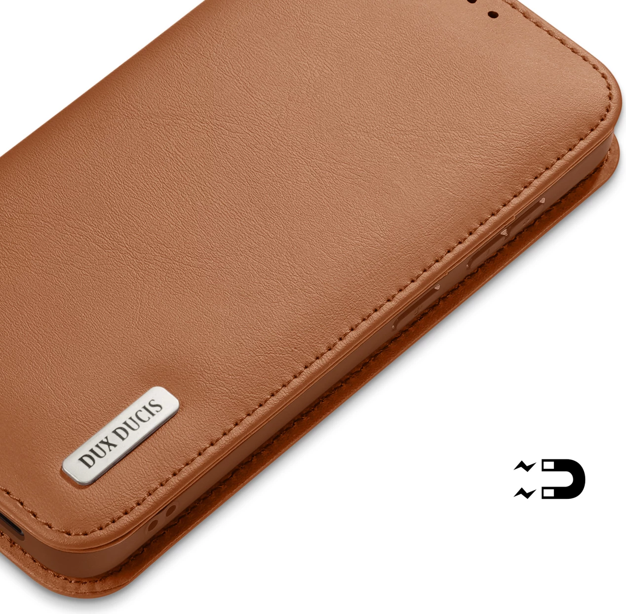 Mbështjellës Dux Ducis Hivo për Samsung Galaxy S25 Edge, me kapak, mbrojtje RFID, kafe