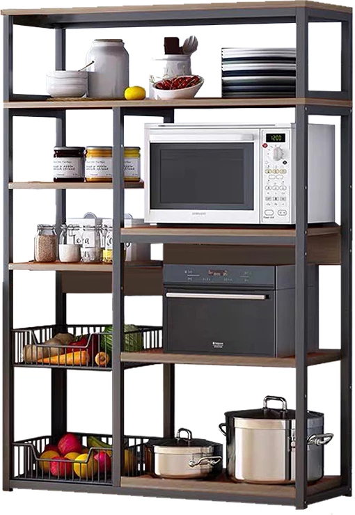 Raft dyshemeje Leena metalik, ngjyrë arre e zezë, 80x30x142cm