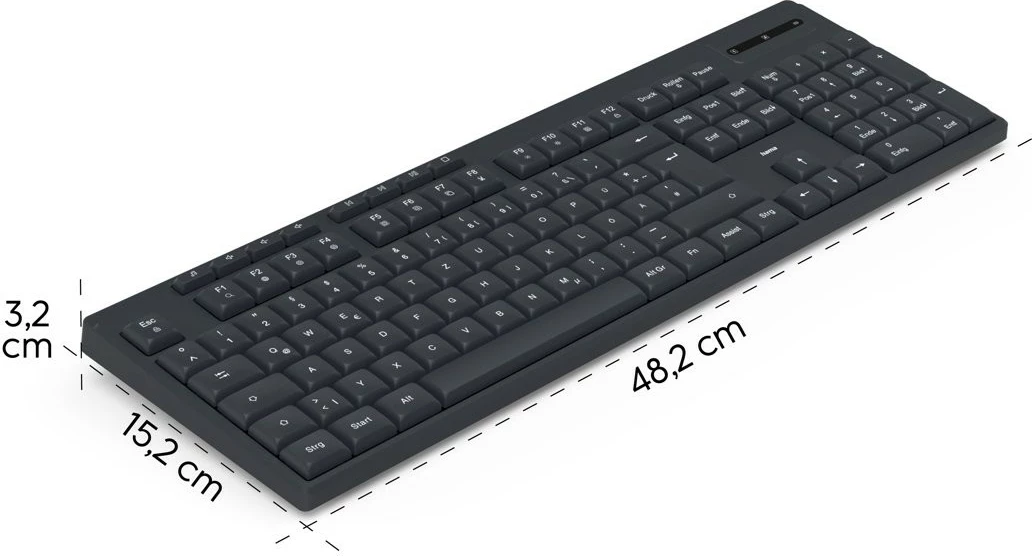 Kasë pa kabllo Hama WK-200, USB, QWERTY, e zezë