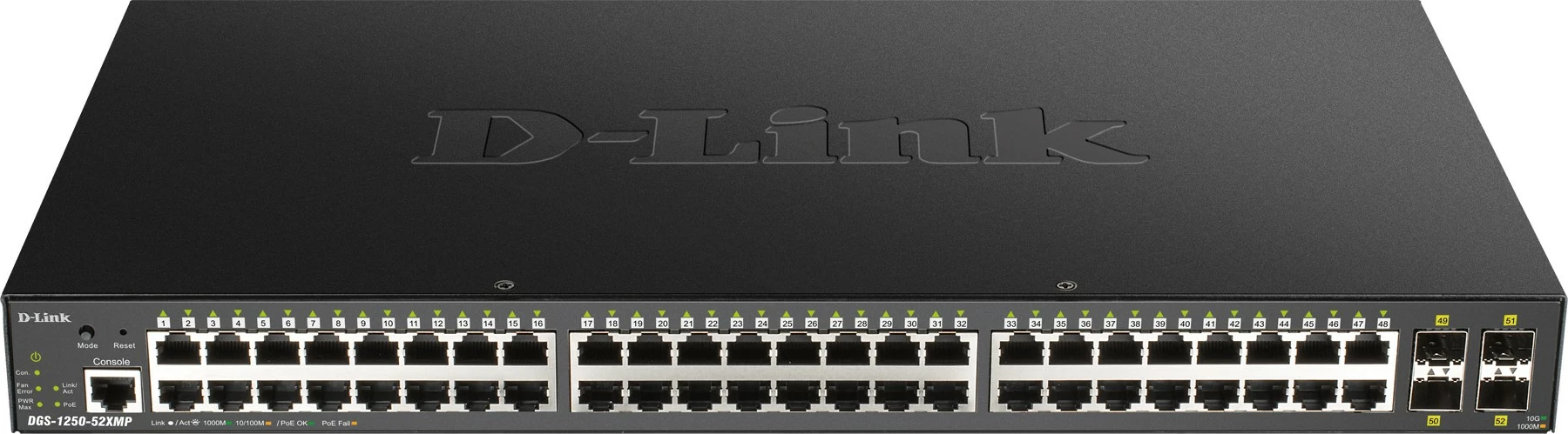 Switch D-Link DGS-1250-52XMP, 52 porta, PoE+, 10G, i zi