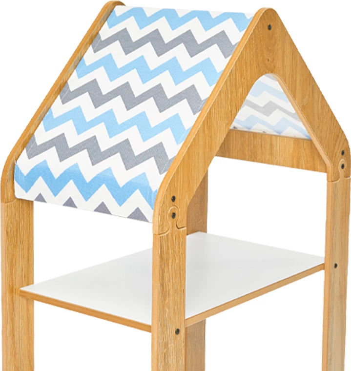 Raft Montessori Zoilen, natyral-bardhë-kaltër, MDF, 50x30x80 cm