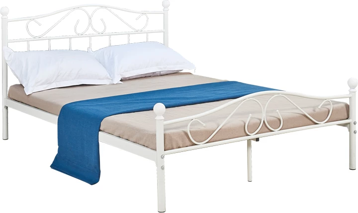 Krevat Yorick metalik i bardhë 150x200x99cm