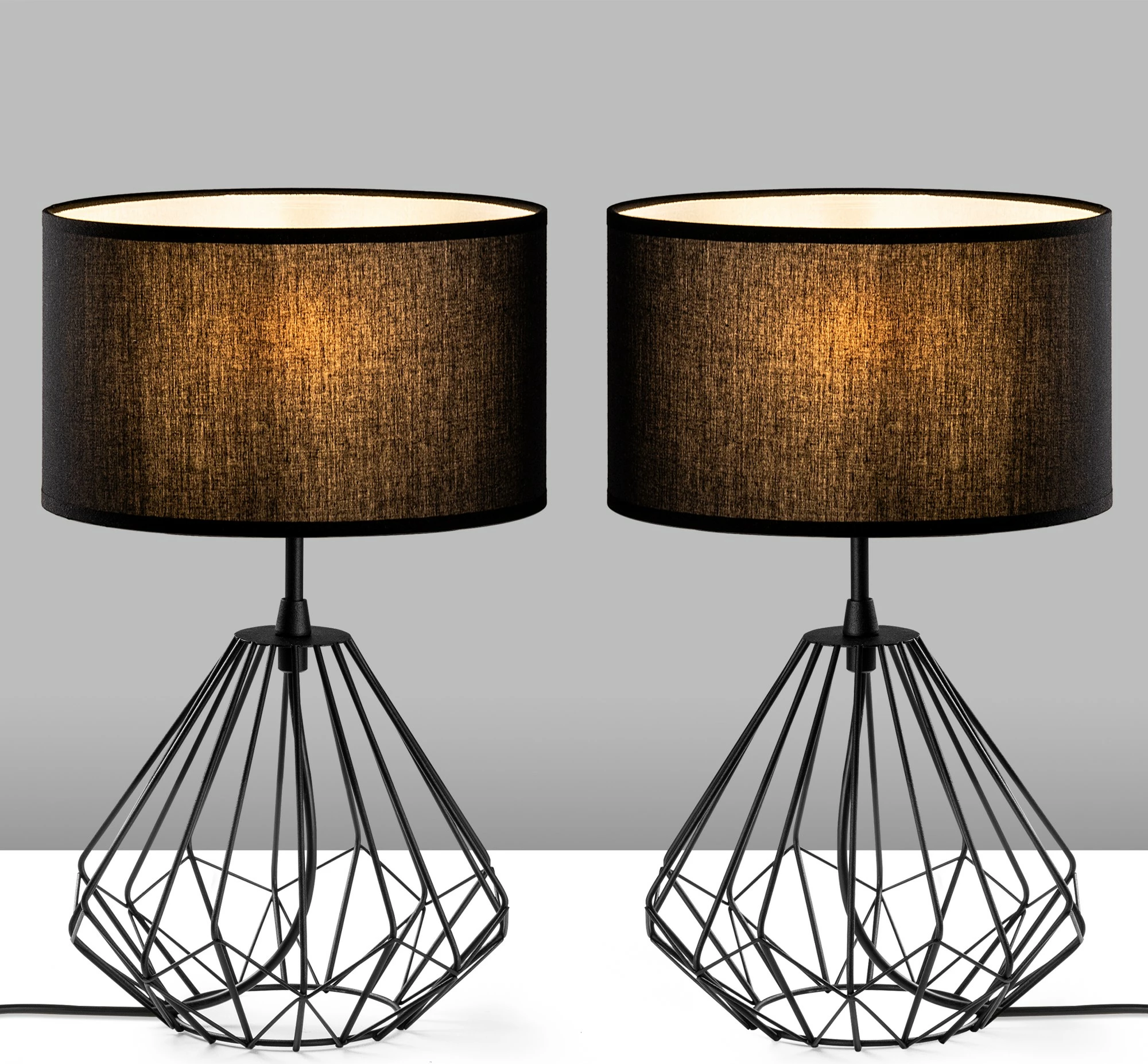 Set llambash tavoline, Opviq Diamond, S-705, 2 copë, ngjyrë e zezë