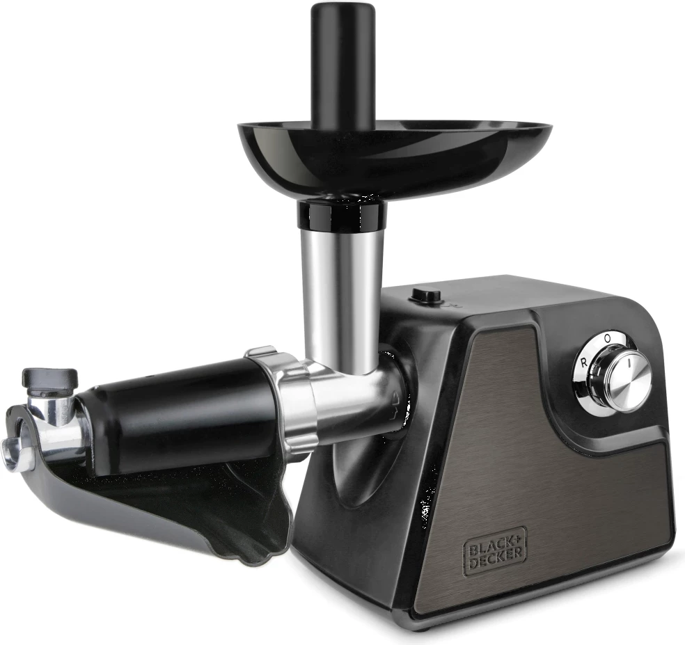 Grirës mishi Black&Decker BXMMA1000E 1000W, 3 disqe inox, reverse, shtojcë për mbushje sallami, i zi