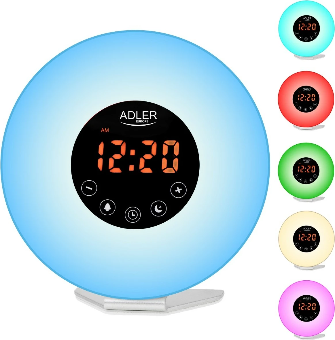 Zgjues me dritë, Adler AD1916, simulim agimi, radio FM, USB-C, ngjyrë e bardhë