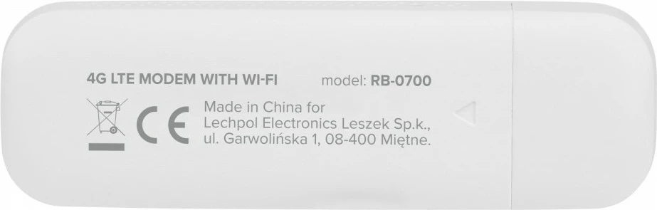 Modem USB 4G LTE Rebel RB-0700 me WiFi, i bardhë