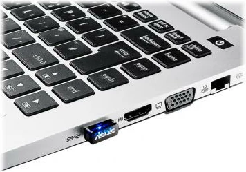 Adapter Wi‑Fi USB, Asus USB-N10 Nano (90IG05E0-MO0R00), 150 Mbit/s 802.11n, nano, e zezë