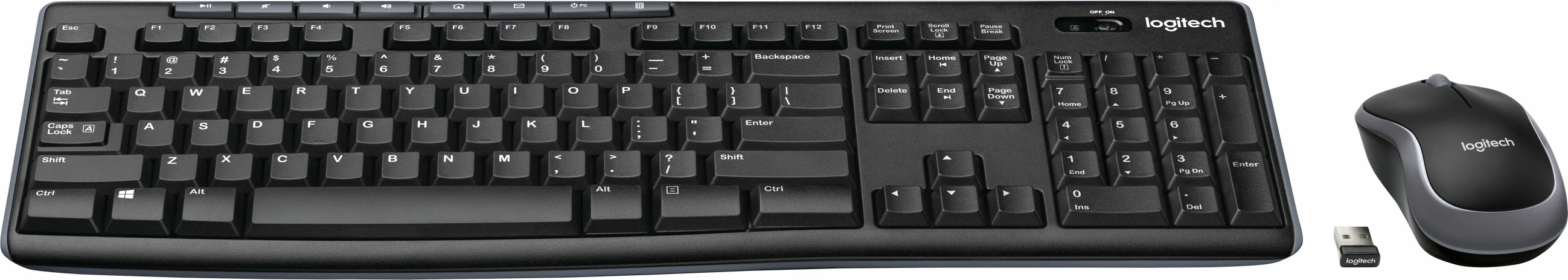 Set tastierë dhe maus pa kabllo Logitech MK270, AZERTY, i zi