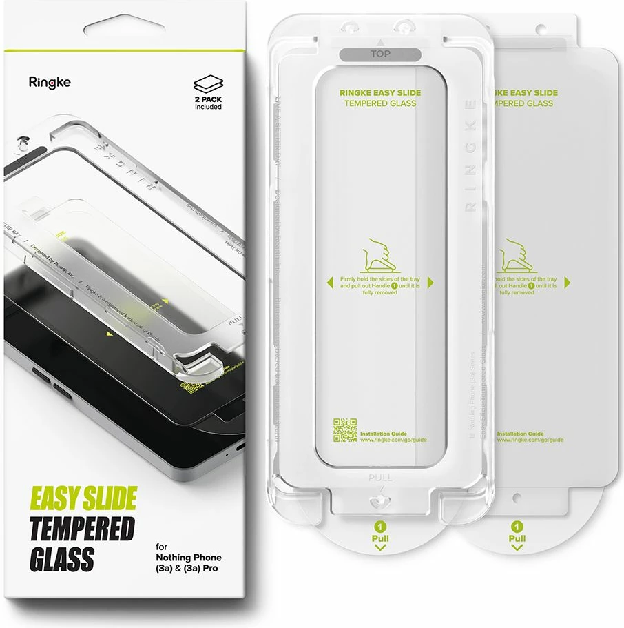 Xham mbrojtës Ringke Easy Slide për Nothing Phone 3A / 3A Pro, 2 copë, Transparent