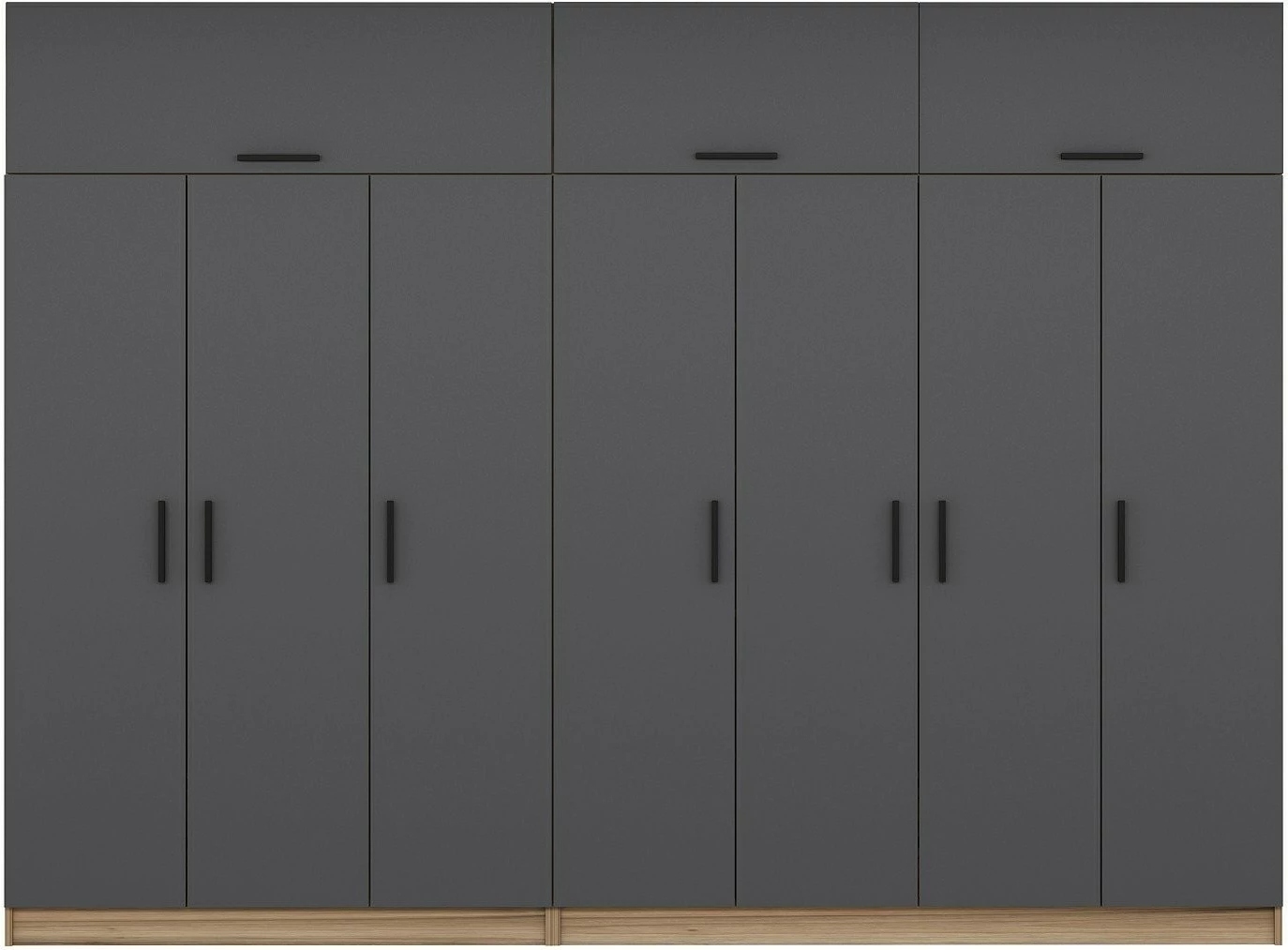 Dollap i madh për rroba, ngjyrë antracit dhe dore, Skye Decor Minar Kale - 7533