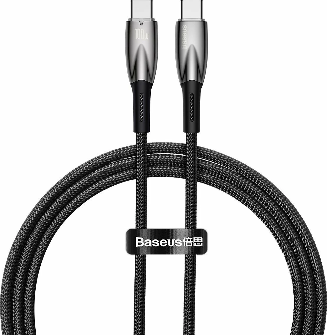 Kabllo USB-C në USB-C Baseus Glimmer Series CADH000701 1m PD 100W, e zezë