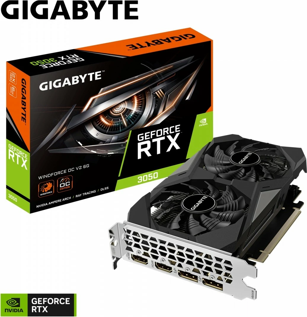 Kartelë grafike Gigabyte GeForce RTX 3050 WINDFORCE OC V2, 6GB GDDR6, 96-bit, PCI-E 4.0