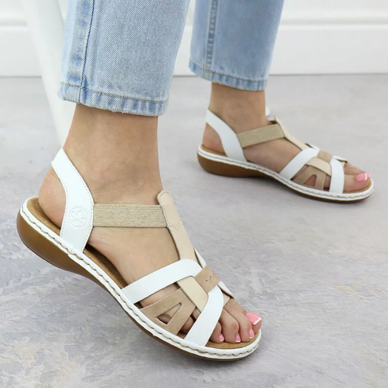 Sandale femra Rieker 65918-81, të bardha