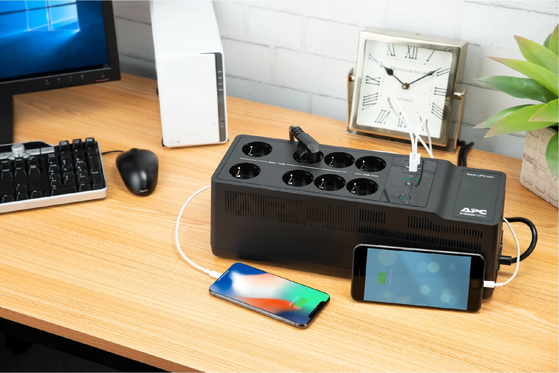 UPS APC Back-UPS BE850G2-GR, 850VA, 2 USB, 8 prizë, e zezë