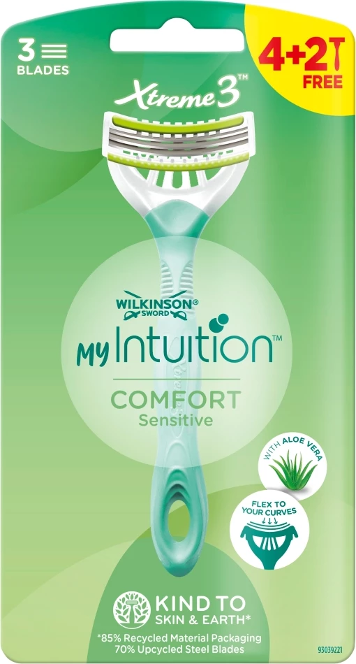 Brisqe të disponueshme për femra Wilkinson My Intuition Xtreme3 Comfort Sensitive, 6 copë