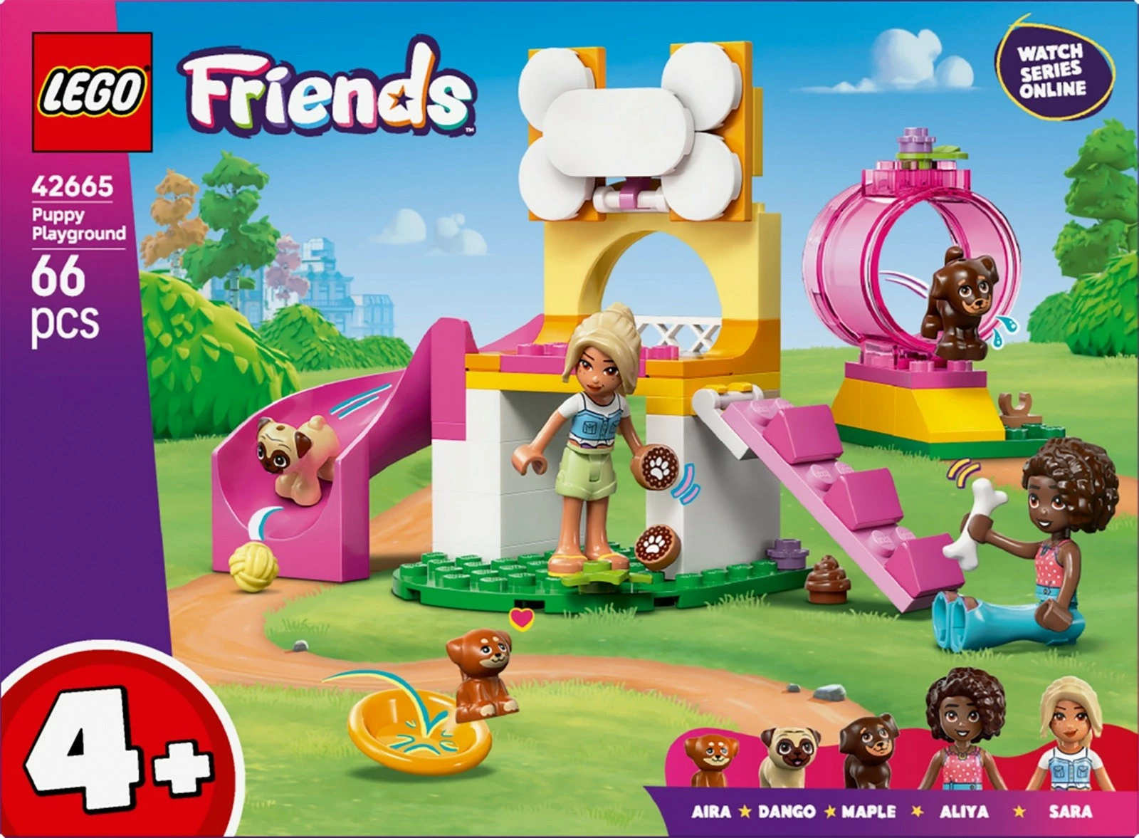 Set LEGO Friends Puppy Playground 42665, 66 pjesë, për fëmijë 4+
